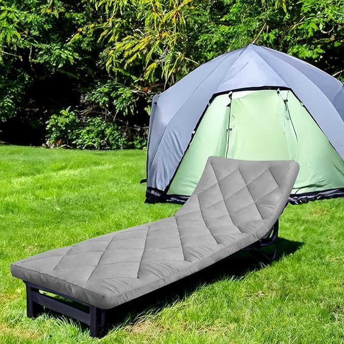Cot Mattress Pad (Improved Thickness) Quilted Cot Pads for Camping Sleeping Mattress Topper 30 X 75 for Camp/Rv Bunk/Narrow Twin Beds