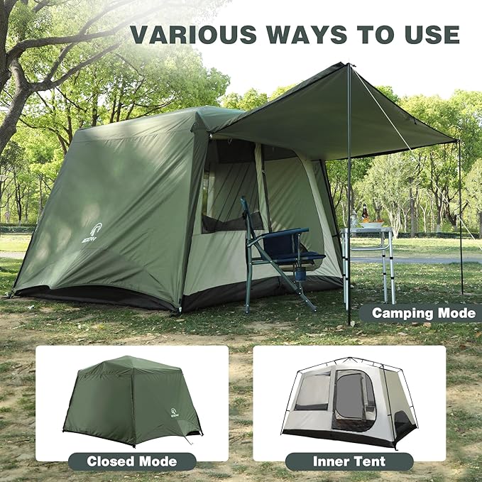 REDCAMP 6 Person Tent for Camping Parties Easy Setup Large Waterproof Windproof Family Cabin Tents with Porch 10'X7'X78in(H)
