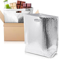 APQ Insulated Foil Bag with Handles 8 x 8 x 8 Inches. 10 Pack Thermal Bags for Frozen Food. Metallized Foil Insulated Box Liners with Bubble Cushion. Insulated Shipping Bags for Food Cosmetics