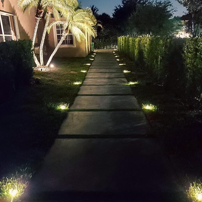 Malibu Low Voltage Well Lights 4W LED Outdoor Landscape Deck Lights 12V Well Light 200Lumen in-Ground Light 2800K Warm White with Connector &amp Stake for Step Tree Patio Yard Garden 1Pack 8401-3500-