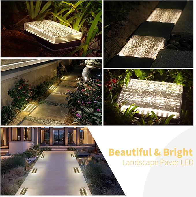 1 Pack Solar Paver Lights Outdoor – 6×9 Inch Waterproof IP67 Recessed Solar LED Paver Lights Heavy Duty Warm White 3500K for Driveway Pathway Patio &amp Garden