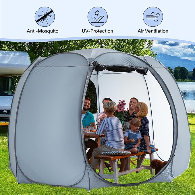 Alvantor Pop Up Screen Tent House Room Instant Outdoor Camping Canopy Sun Shelter Gazebo for Patio Backyard &amp Deck Privacy Tent(2-10 People 8'x8' 10'x10' 12'x12')