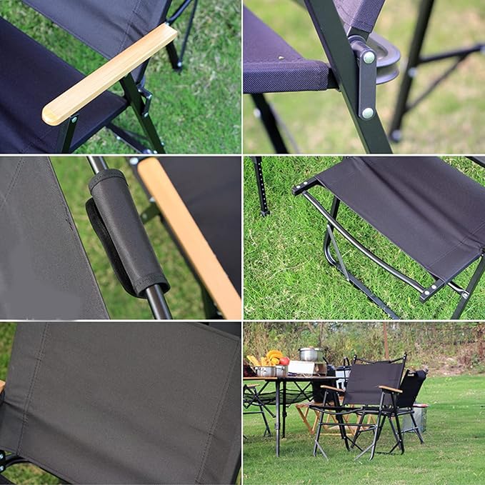 Portable Folding ChairBeach Chair Excellent Load Capacity Ergonomic Comfortable Camping Chair for Sports Garden Beach Fishing