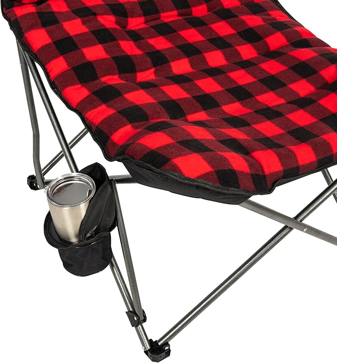 Camp &amp GO Extra Large Ultra Padded Outdoor Camping Chair Portable Folding Camp Chair with Wide Padded Seat Cup Holder and Carry Bag Multicolor