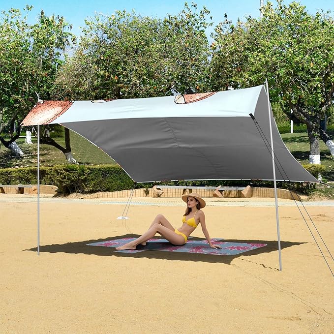 Rugby Pattern (12) Camping Sun Shelter Beach Tent Portable Beach Sun Shade Outdoor Canopy for Camping Trips Fishing Picnic