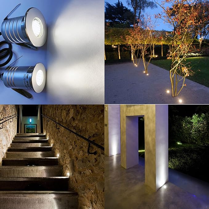 LED In-Ground Well Lights Anti-Glare3W 12V-24V DC IP67 Waterproof Recessed LampBuried Underground Outdoor Landscape LightingWarm White 3000K(3 Watt)