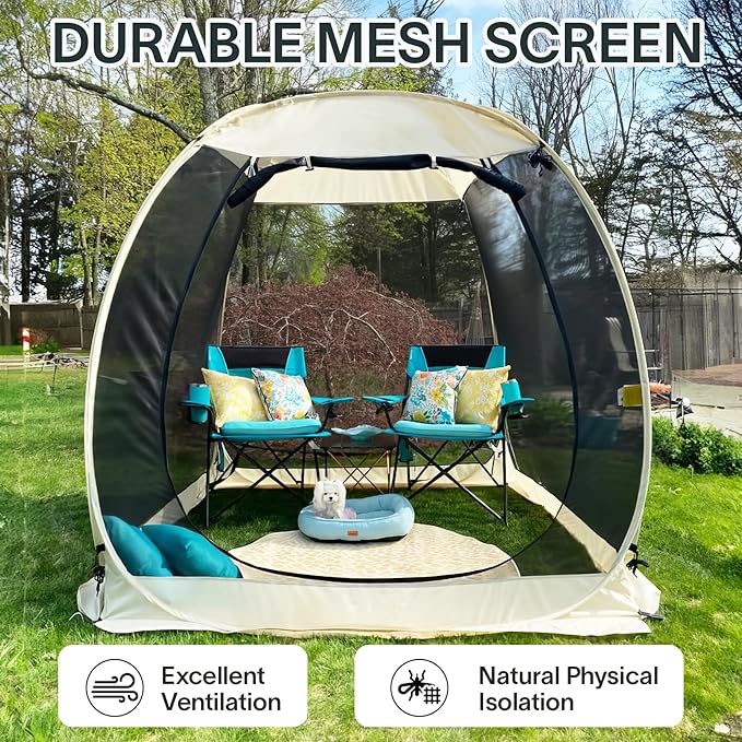 Alvantor Pop Up Screen House Gazebo with Mosquito Netting Instant UV Resistant Sun Shelter for Patio &amp Backyard Portable Canopy Tent for 2-10 Person