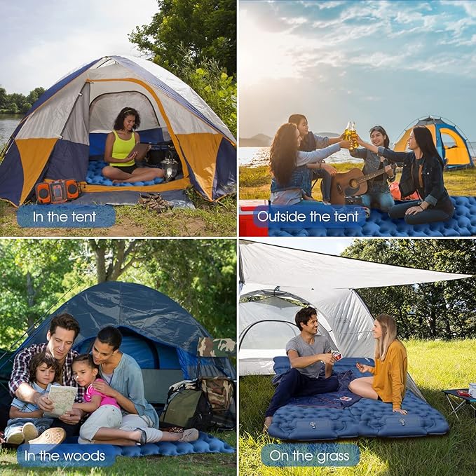 HiiPeak Sleeping Pad for Camping- Ultralight Inflatable Sleeping Mat with Built-in Foot Pump &amp Pillow Upgraded Compact Camping Air Mattress for Tent Backpacking Hiking