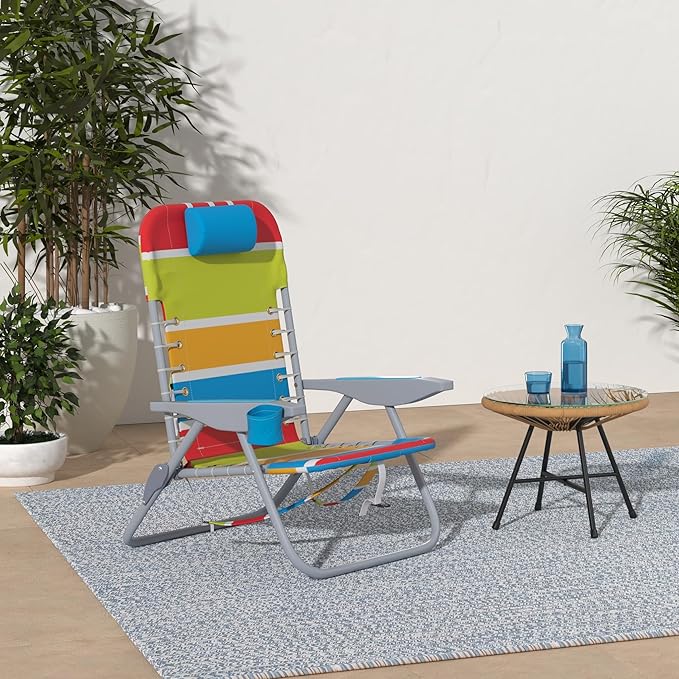 Rio Brands ASC529 4-Position Backpack Lace-Up Suspension Folding Beach Chair