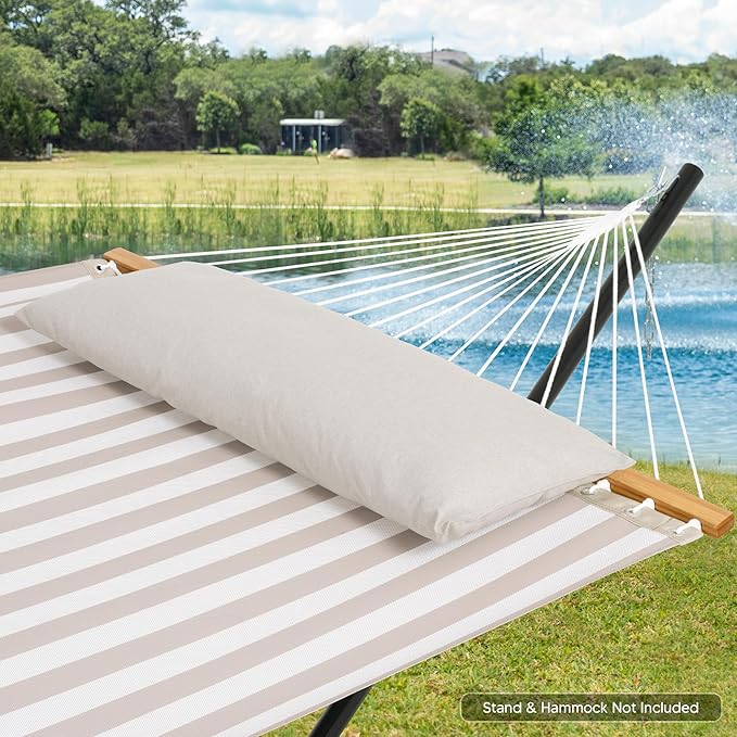 SUNCREAT Detachable Extra Large Outdoor Hammock Pillow with Ties Coffee