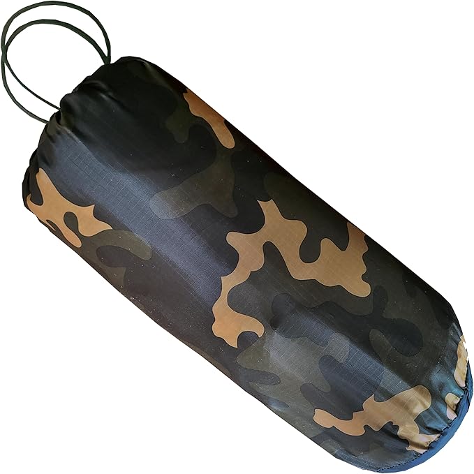 BATTLBOX Woodlands Camo Woobie Bubbie Military Style Poncho Liner and Sleeping Bag (with Zipper) and Tie Down Straps
