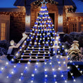 Christmas Decorations Outdoor11.5 ft 317 LED Star Christmas Tree Lights8 Memory Lighting Modes&ampTimer Star Light for YardWeddingParty Decorations(Blue+White)