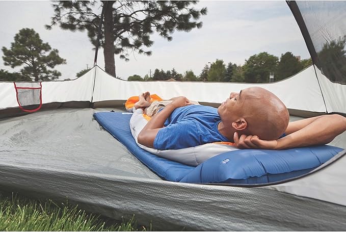 Coleman Self-Inflating Sleeping Pad with Pillow Lightweight Inflatable Camp Pad with Extra Support &amp Quick Deflation No Air Pump Needed