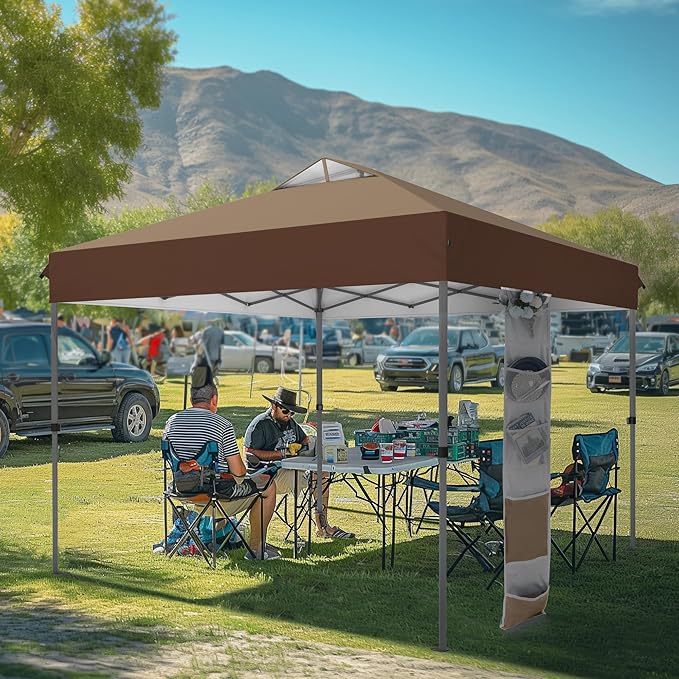 MFSTUDIO 10x10 Pop up Canopy Tent Gazebo Shelter Sun Shade Canopies One Push Setup Portable Popup Easy Set up Tents with Vented TopStorage4 Sandbagsfor BeachPartiesCamping
