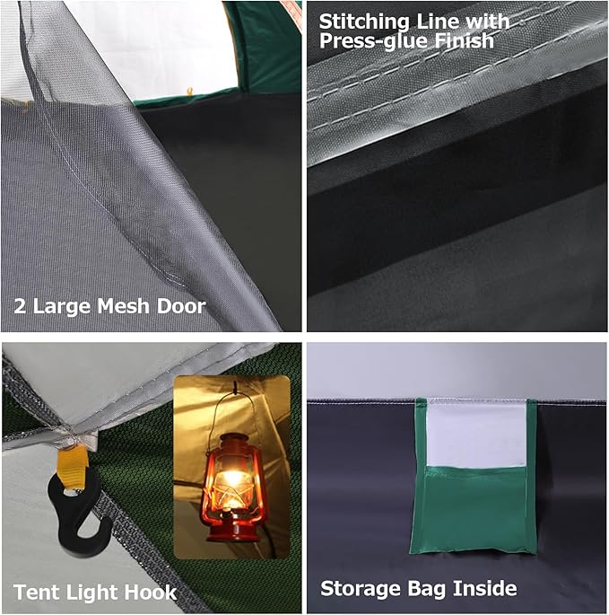 Pop Up Tents for Camping 2-3 Person Camping Tent 60s Automatic Easy Setup Dome Tent Waterproof Family Camping Tents Lightweight Tents for Camping Hiking Backpacking Fishing Hunting