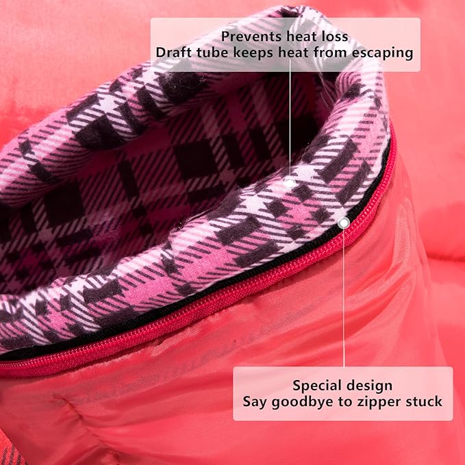 BISINNA Cotton Flannel Sleeping Bag for Adults Backpacking Camping Sleeping Bag 3 Season Envelope Sleeping Bags for Hiking