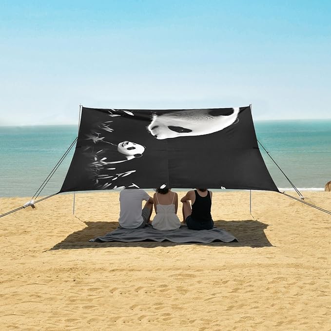 Cute PandaCamping Sun Shelters 9.2 x 10.5 FT Beach Canopy Tent Sun Shade with Carrying Bag for Camping Trips Fishing Backyard Fun or Picnics 21340722