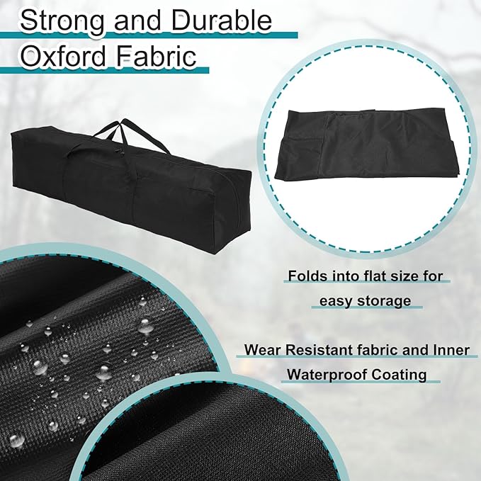 HARFINGTON 2pcs Camping Chair Replacement Bag 39.4 x 7.9 Folding Chair Carry Bag Oxford Cloth Storage Tent Bag with Handle Strap for Travel Outdoor Camping Sports Black