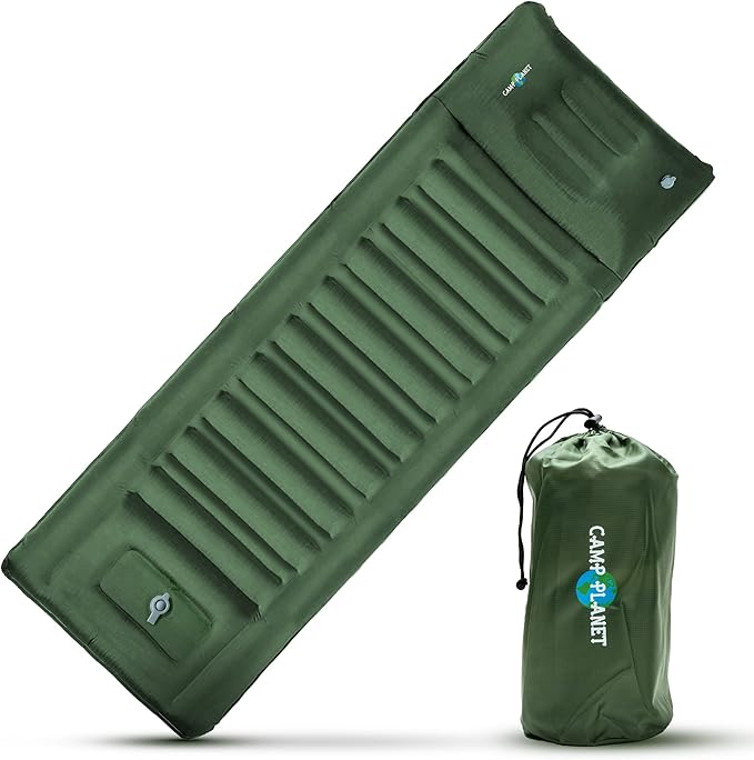 Sleeping Pad for Camping - 3.5 Inch Extra Thick Inflatable Camping Mattress Pad with Built-in Pump and Integrated Pillow - Waterproof Sleep Pad for Hiking Backpacking Road Trips