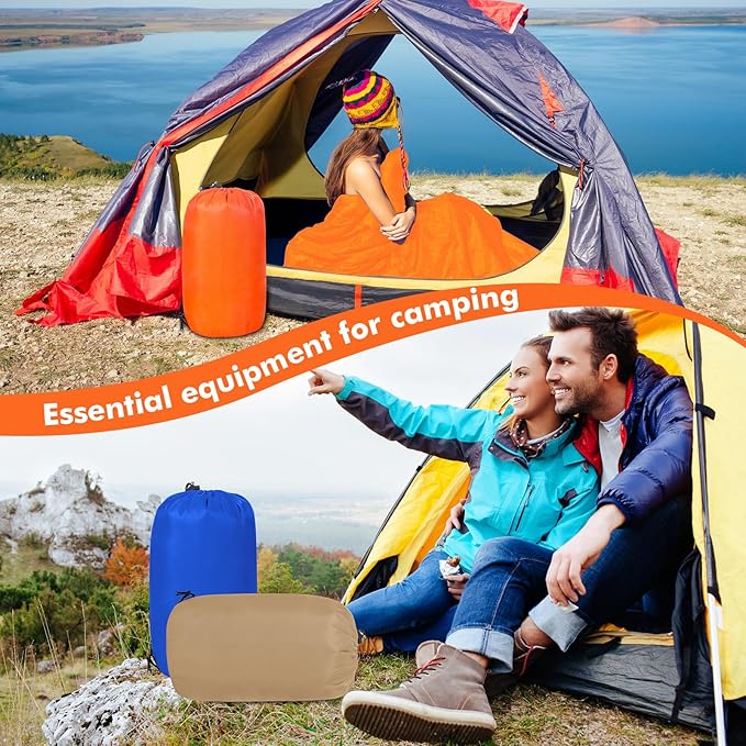 Macarrie 10 Pcs Bulk Sleeping Bags for Homeless Donation Shelter Adults 0 Degree Waterproof Sleeping Bags with Compression Sack for Cold Weather Emergency Hiking Camping Warm