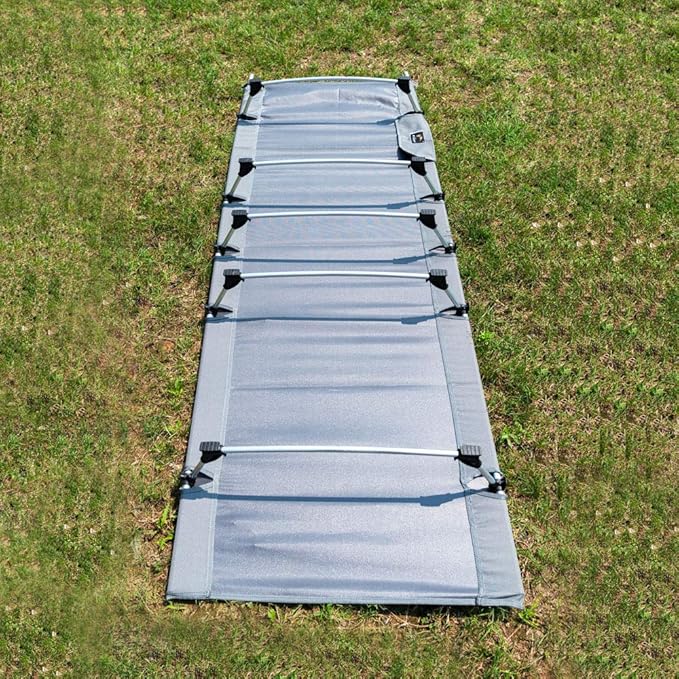 Ultralight Portable Folding Single Camp Tent Cot Bed Aluminium Alloy Metal Frame Heavy Duty Include Storage Bag for Indoor Outdoor Hiking Fishing Hunting Car Travel for Adult or Kids