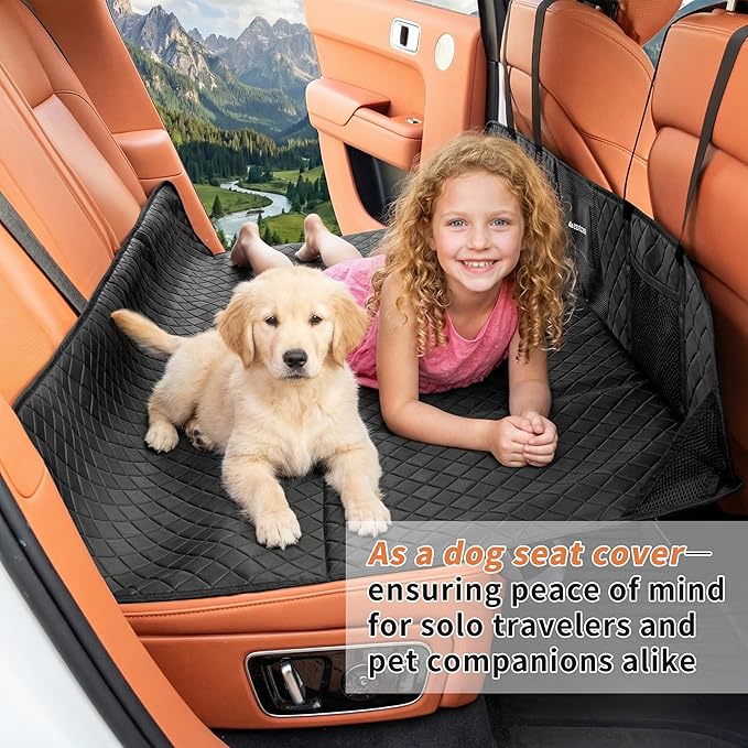 Car Rear Seat Extension Plate Foldable Car Back Seats Extender for Sleeping Increase Travel Trunk and Camping SpaceDog Seat Covers for SUV Model Y/3 F150/RAM Trucks