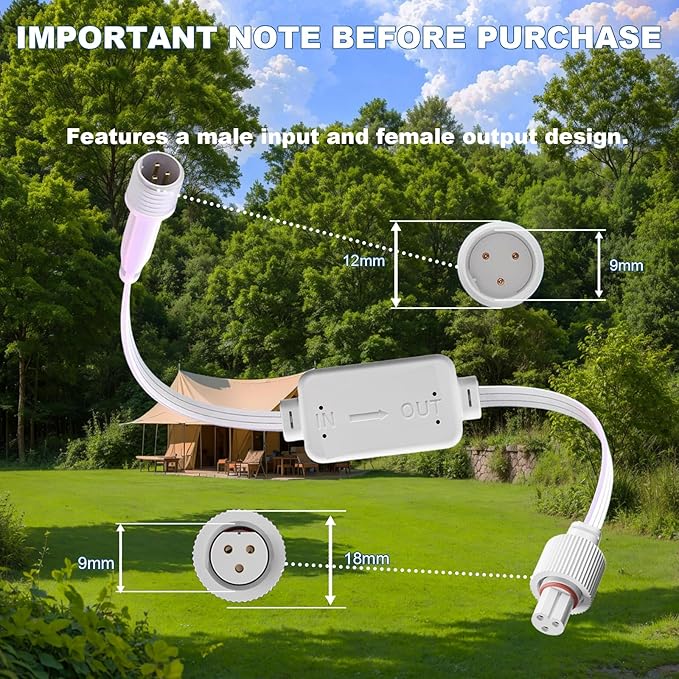 Driver Module Signal Booster for Govee Permanent Outdoor Light Pro H706A H706B H706C Models only Voltage Transformer Supporting Transmission Distances up to 200 ft（Male to Female）