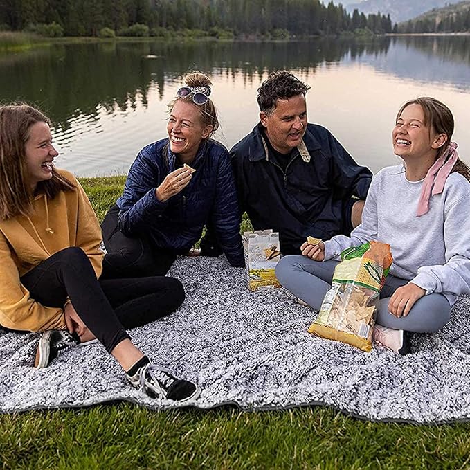 Camping Blanket 55x79 Waterproof Stadium Blanket with Storage Bag Washable Windproof Warm Foldable Down Camping for Sporting Events Picnic Travel.