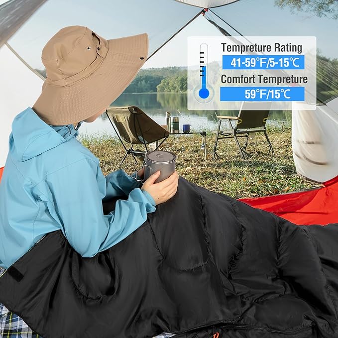 REDCAMP Cotton Flannel Sleeping Bag for Camping Backpacking Adults Cold Weather Envelope Sleeping Bags with 2/3/4/6lbs Filling
