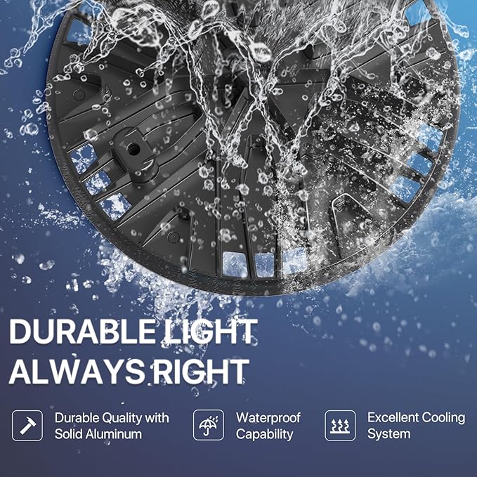 HYPERLITE UFO LED High Bay Light: 150W 19500LM High Bay LED Shop Lights with 6ft Plug - 5000K IP65 LED Warehouse Lights for Workshop Stadium Garage Lighting 6-Pack