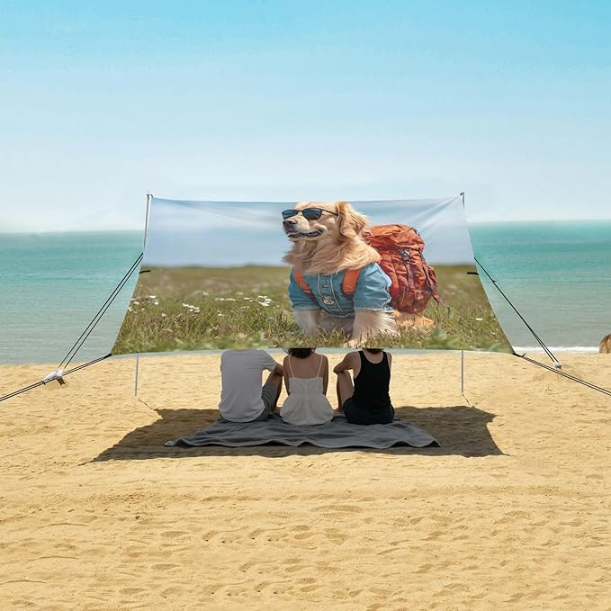 Camping Sun Shelters Golden Retriever in Fields Beach Canopy 126 * 110.2in