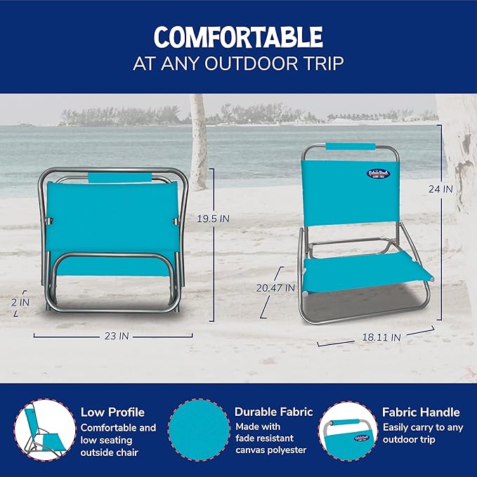Cabana Beach Folding Beach Chair 1 Position Lightweight and Portable Foldable Outdoor Camping Chair
