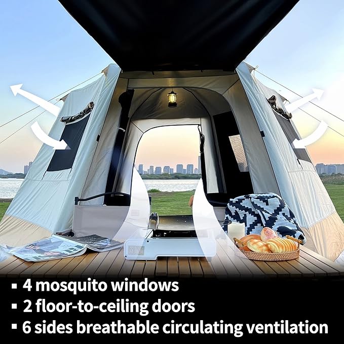 ONTYZZ Large Waterproof Tents Family Tent for Camping Hiking Outdoor Picnic