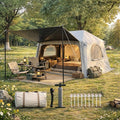 Inflatable Tents for Camping - Blackout Interior for Better Sleep Blow Up Tent with Hand Pump &amp Awning Quick Setup Waterproof Oxford Air Glamping Inflatable House for Camping Tent 4 Person