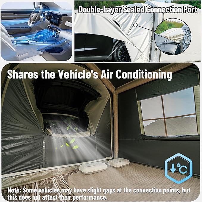 Naturehike Car Camping Inflatable Tent 4 Ways to Use - Easy Setup SUV Tent for Family Camping Waterproof &amp Sun Block Car Shade with Screen for Outdoor Cinema Pinic Fishing with Storage Bag