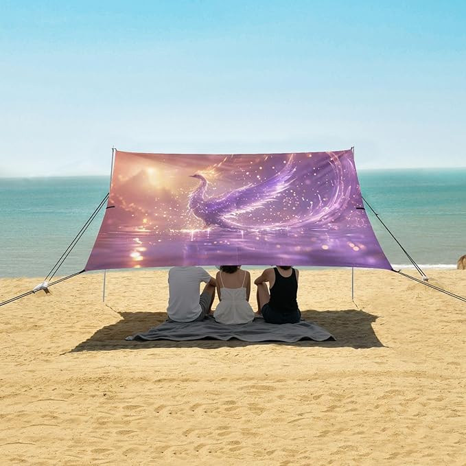 Camping Sun Shelters Purple Phoenix in Wonderland Beach Canopy 126 * 110.2in
