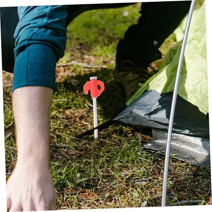GALPADA 20Pcs Portable Metal Ground Nails Windproof Tent Pegs for Outdoor Activities Lawn Stakes for Tents and Decorations Durable Material Easy Installation