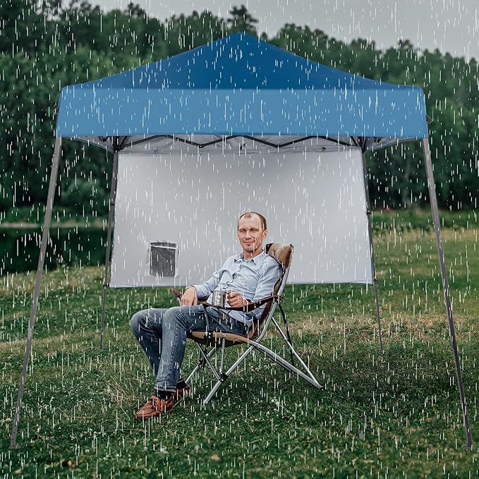 1.8 * 1.8m Beveled Oxford Cloth Black Plastic Sprayed Iron Pipe with One Side Cloth Backpack Storage Bag Folding Shed Sky Blue