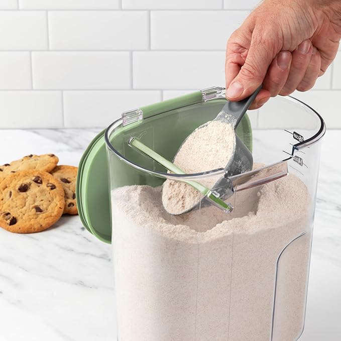ProKeeper+ Airtight Food Storage Container Set – Clear Plastic Flour and Sugar Canister Set with Magnetic Accessories for Kitchen Organization (Pistachio 9-Piece)