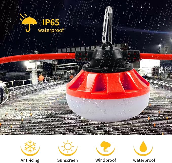 LED Construction Light Christmas String Lights200FT 20000LM Industrial LED Work Lights Super Bright Temporary Lighting for Job  WorkOutdoor Indoor for Holiday Decoration &amp Practical Lightin