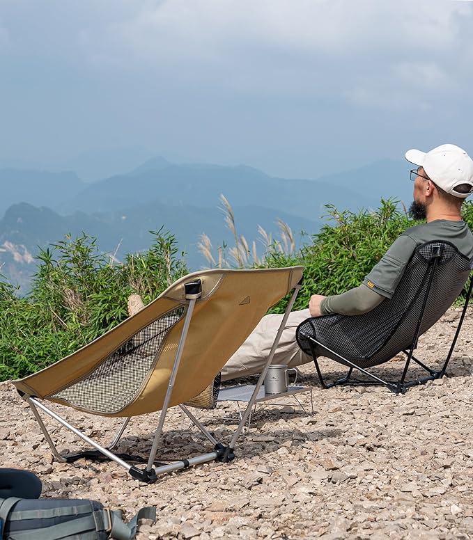 iClimb 1 Hooded 3M Thinsulate Insulation Warm Blanket and 1 Low Folding Chair Ultralight Compact for Adults Outdoor Camping Backpacking Hiking