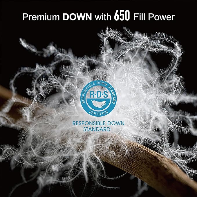 Down Throw Camping Blanket - Packable Lightweight Down Throw Blanket for Outdoor Travel Hiking Picnic RV Puffy Warm Blanket 60 x 70 with Carry Bag 650 Fill Power