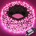 100FT 300 LED Christmas Lights Pink Outdoor String Lights with 8 Modes Waterproof Plug in Connectable String Twinkle Lights Green Wire for Indoor Patio Garden Love Party Decorations