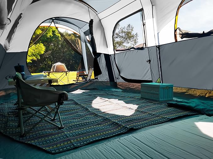 UNP Camping Tent 8 Person Waterproof Big Tunnel Tent with Screen PorchFamily Outdoor Large Tents for Camping 20' x 9' x 80in(H)