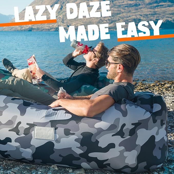 AlphaBeing Inflatable Lounger Beach Chair Accessories Air Sofa Hammock Inflatable Couch for Camping Backyard Lakeside with Compression Sacks Ideal Outdoor Gifts for Adults