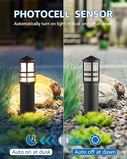 SUNVIE 100W Low Voltage Landscape Transformer Weatherproof Low Voltage Transformer with Photocell &amp Timer 120V AC to 12V DC Landscape Lighting Transformer for Outdoor Spotlights Path Lights Step L