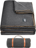 ONETIGRIS Wool BlanketWool Camping Blanket Warm Thick Washable Large Car Blanket Great for Camping Outdoors Sporting Events Survival Kits 64in x 87in