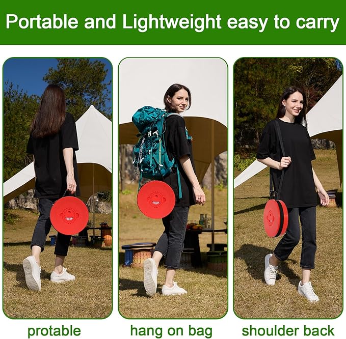 2026 Upgraded XXL Collapsible Stool with Thick Cushion19.7H-11.8D Telescoping Folding Stool for Adults More Sturdy Camping Stools with Load Capacity 1000lbs for OutdoorGardenFishingHiking