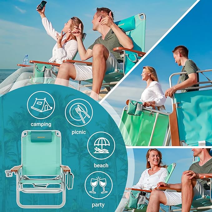 #WEJOY Folding Webbed Lawn Beach Chair - Heavy Duty Portable Outdoor Chair with Hard Armrest for CampingGardenConcertsFestivals and Sand Picnic BBQ265 LBS