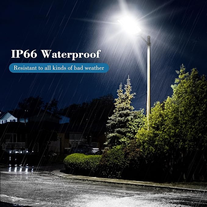 10000W Solar Street Light 7000K Solar Lights Outdoor Waterproof Motion Sensor Solar Security Light IP66 Waterproof Solar Street Lights Outdoor Dusk to Dawn for Parking Lot Yard Farm